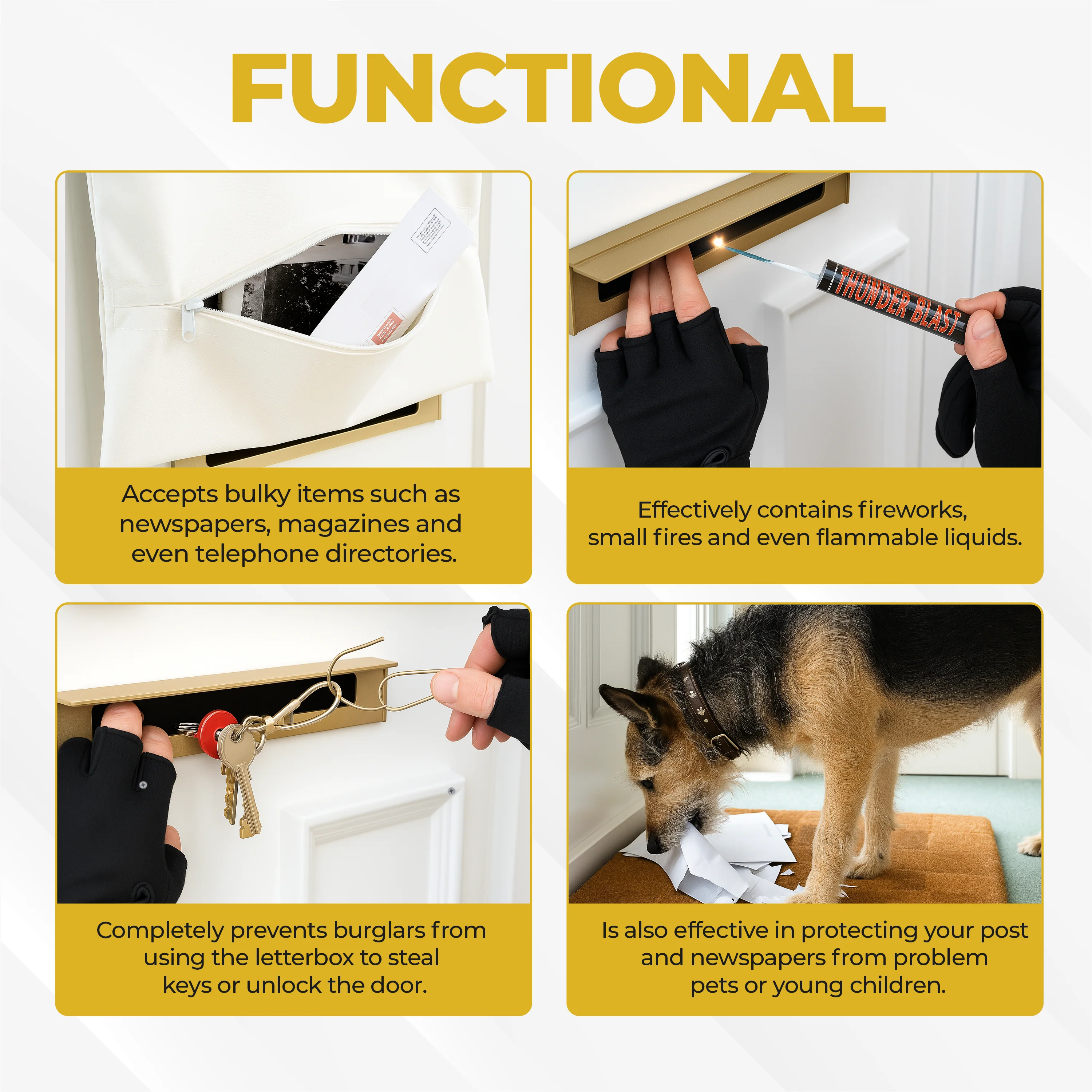 Fire Proof Retardant Letterbox Bag. Internal Letter Box Security Cover – uPVC & Composite Doors - Image 3