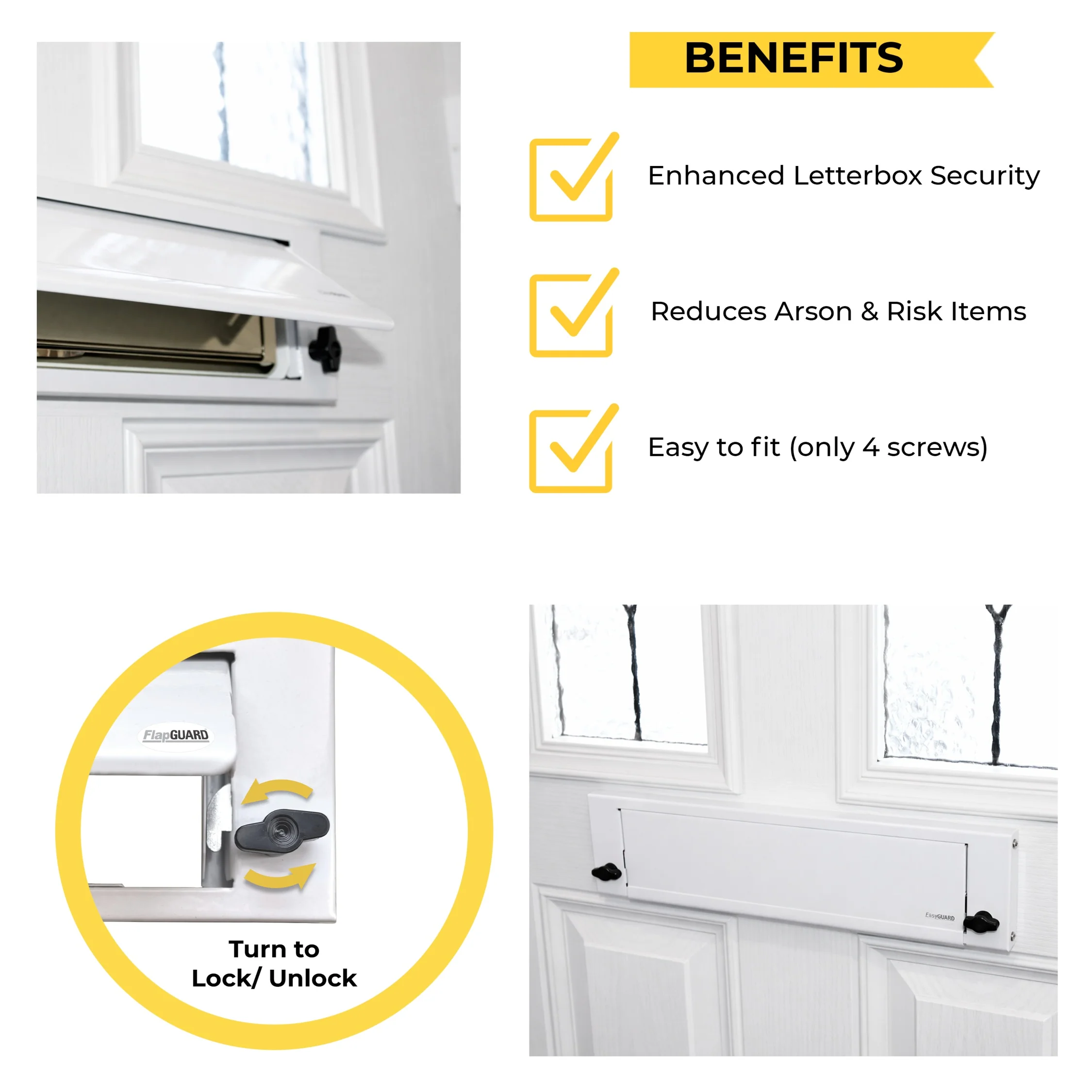 FlapGUARD Lockable Letterbox Security Cover — Anti-Arson & Anti-Fishing Letter Plate Guard - Image 4